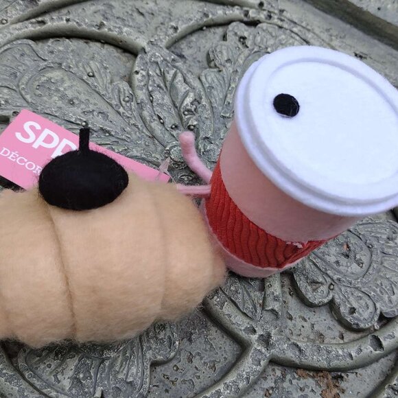 Target Spritz Felt Coffee & Croissant Duo Valentine's Day Figurine 2025 NEW - Picture 5 of 9